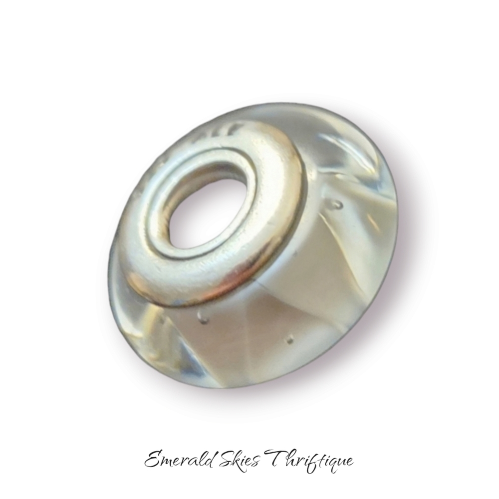 Pandora maurano white glass‎ charm